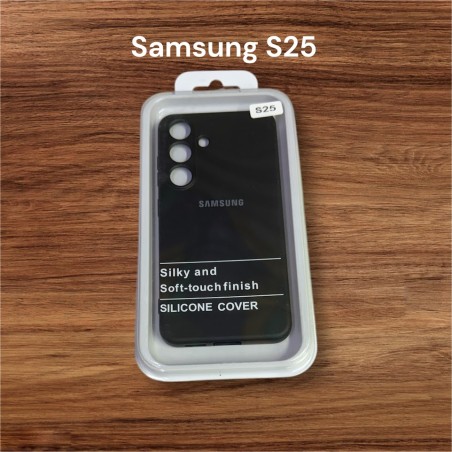 FUNDA DE SILICON PARA SAMSUNG S25 NEGRA