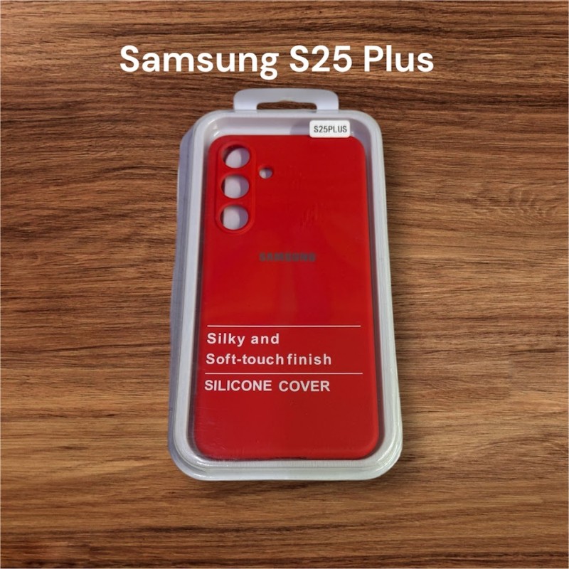 FUNDA DE SILICON PARA SAMSUNG S25 plus ROJA