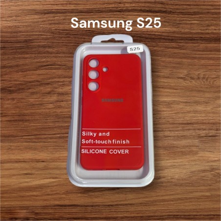 FUNDA DE SILICON PARA SAMSUNG S25 ROJA