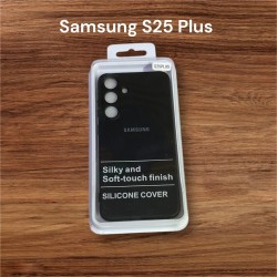 FUNDA DE SILICON PARA SAMSUNG S25 plus NEGRA